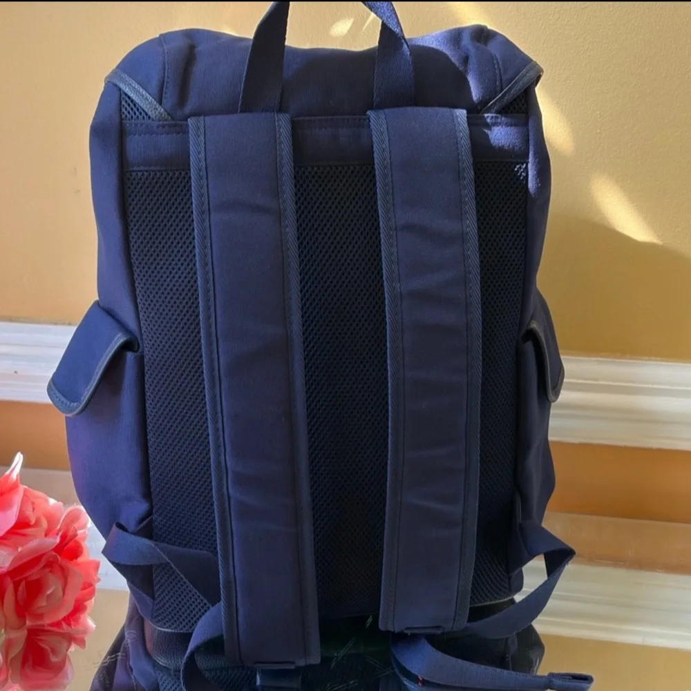Polo by Ralph Lauren Navy Canvas Backpack with Front Logo